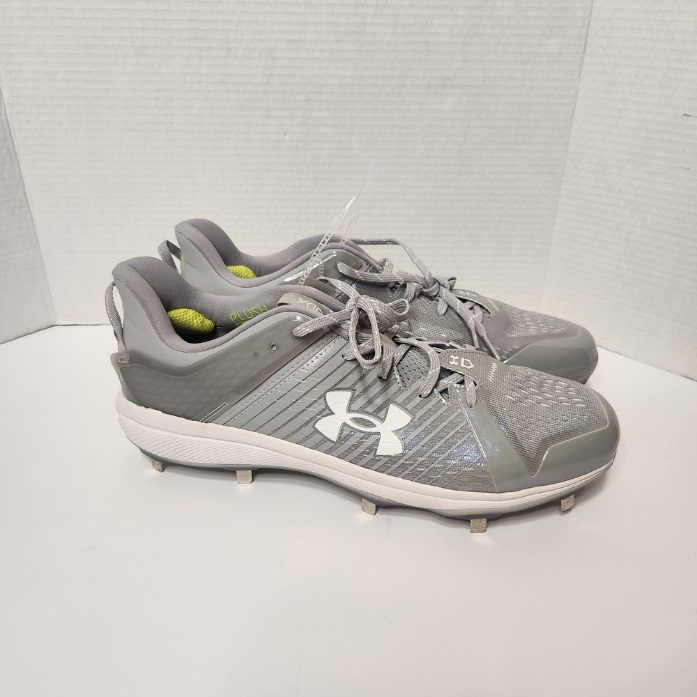 Under Armour 3025592-101 Yard Low‎ Baseball Metal Cleats  Grey US Size 15